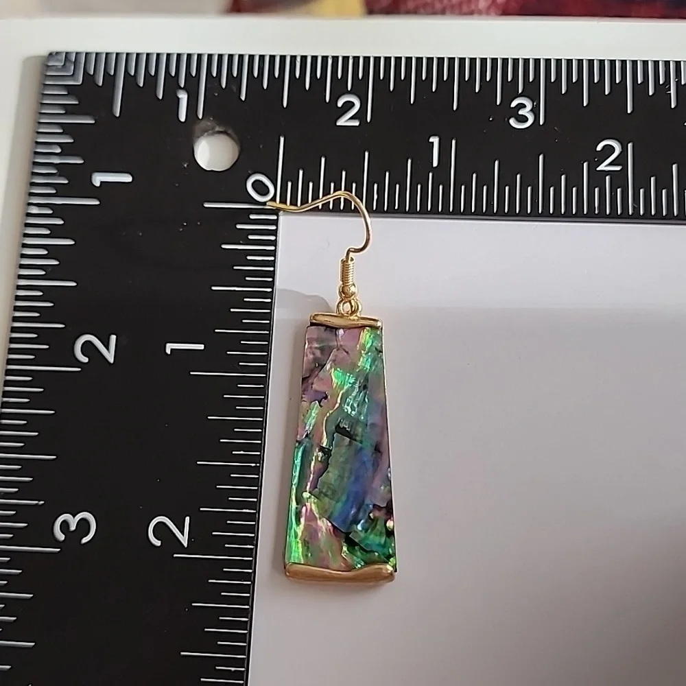 BOHO MULTICOLOR Acrylic GOLD Abalone Shell - Picture 3 of 4